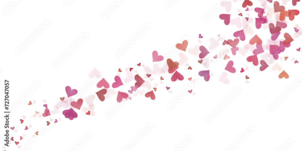 Isolated background with hearts confetti . Valentine banner. 