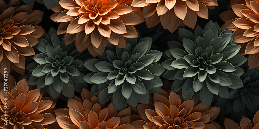 There are many different colored flowers that are on the wall, Enchanted flowers magical floral background, 