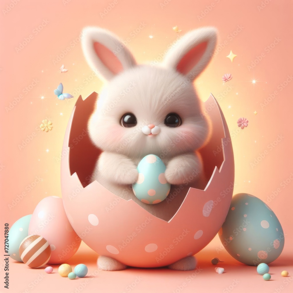 Easter and animals with decoration Easter and animals with decoration