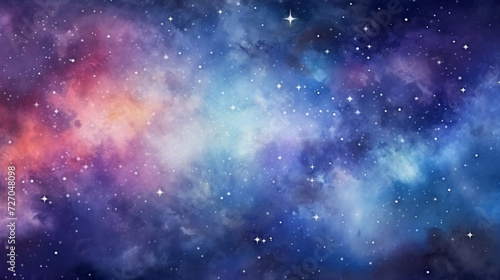 Galaxy watercolor background. Generative AI