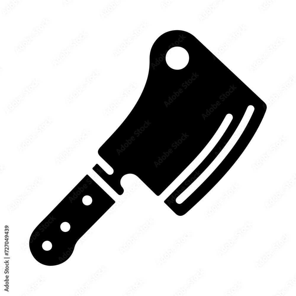 minimal chines Meat cleaver knife icon vector silhouette minimal chines Meat cleaver knife icon vector silhouette