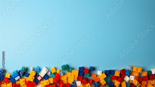 Lego background with copy space. Generative AI