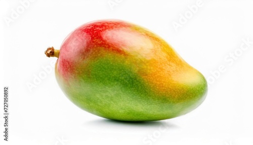 Ripe fresh mango isolated on white background. Healthy food photography concept.