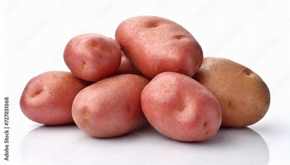 Fresh potatoes isolated on white background. Healthy food photography concept. Fresh potatoes isolated on white background. Healthy food photography concept.