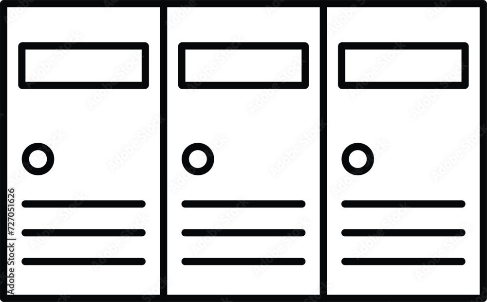 Rounded filled Editable stroke Lockers Icon Rounded filled Editable stroke Lockers Icon