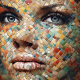 Mozaikowa twarz kobiety