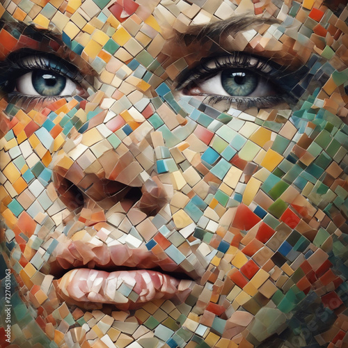 Mozaikowa twarz kobiety
