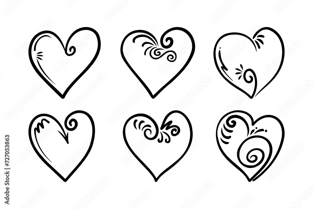 hand drawn symbol of love or heart