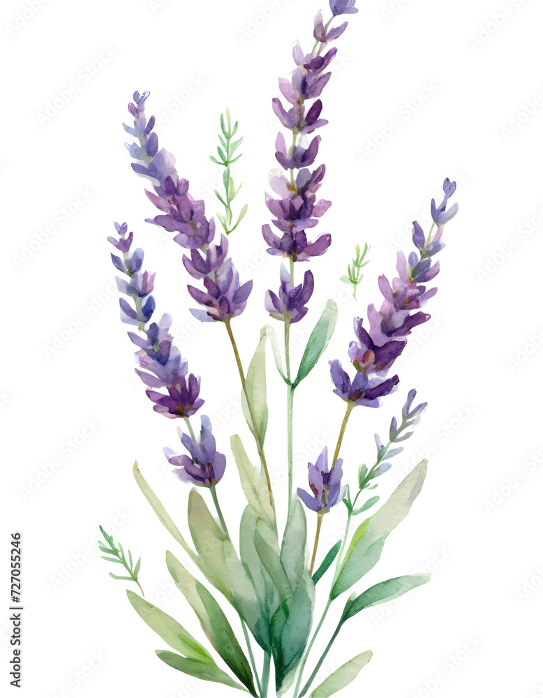 Obraz premium Watercolor painting of beautiful lavender