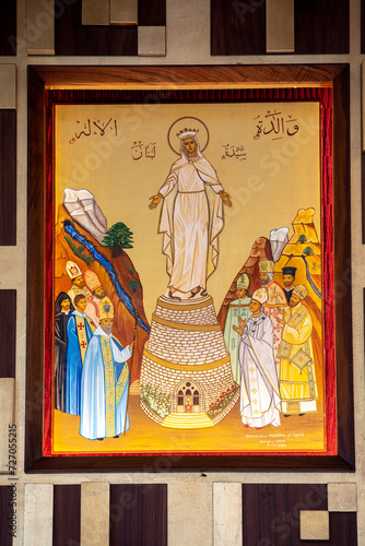 Icon in a chapel in Our Lady of Lebanon sanctuary, Harissa, Lebanon