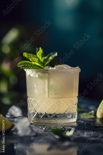 Wallpaper Mural Glass with cocktail and mint leaves Torontodigital.ca