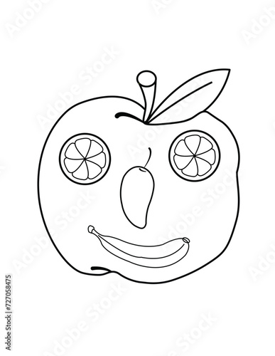 Fruits cartoon outline