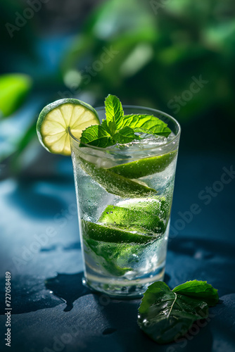 Wallpaper Mural Appetizing glass of mojito with mint and lime wedge Torontodigital.ca