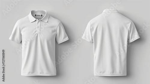 A versatile front and back white polo shirt mockup, perfect for showcasing your custom designs. The blank canvas allows you to easily add your own logos, prints, or graphics for a personaliz