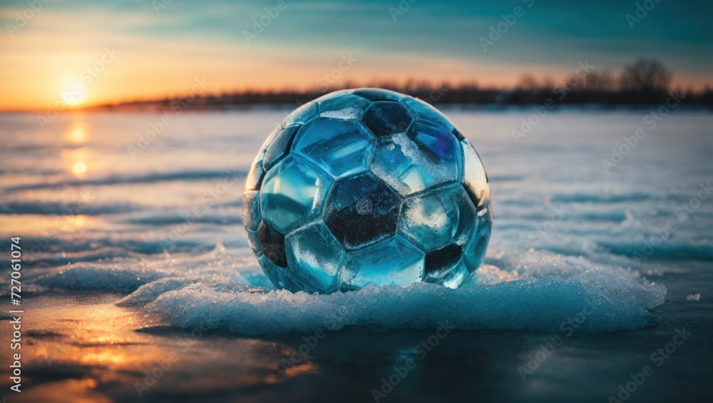 Naklejka premium soccer ball in water