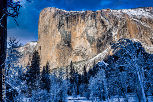 Full Profile of El Capitan after Winter Storm, Yosemite National Park, California