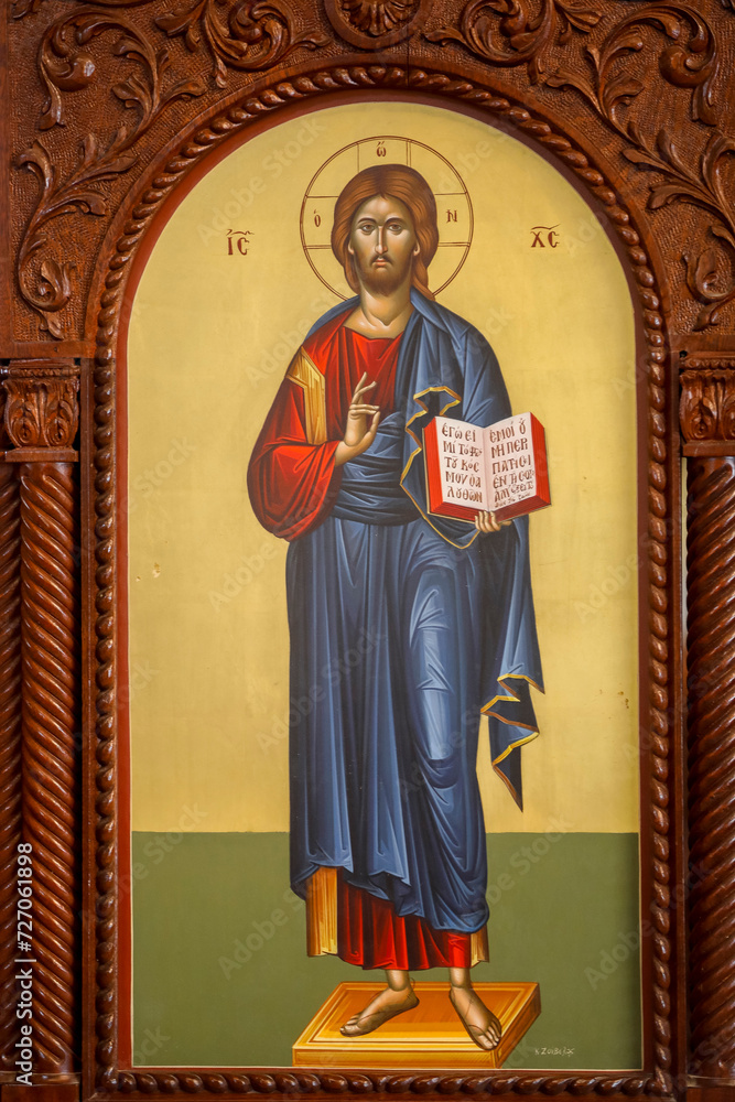 Saint Paul melkite (Greek catholic) cathedral, Harissa, Lebanon. Jesus Christ icon