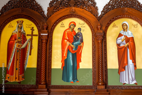 Saint Paul melkite (Greek catholic) cathedral, Harissa, Lebanon. Iconostasis