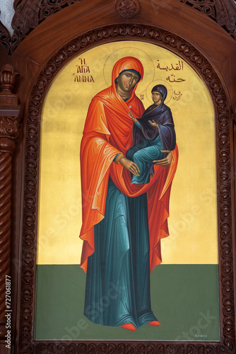 Saint Paul melkite (Greek catholic) cathedral, Harissa, Lebanon. Virgin and child icon