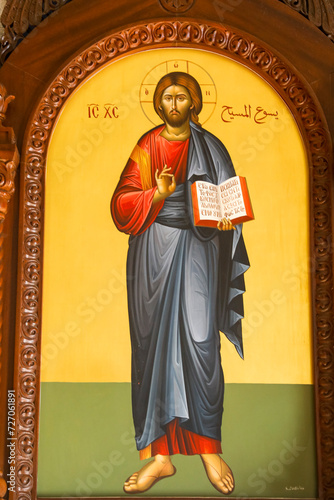 Saint Paul melkite (Greek catholic) cathedral, Harissa, Lebanon. Jesus icon