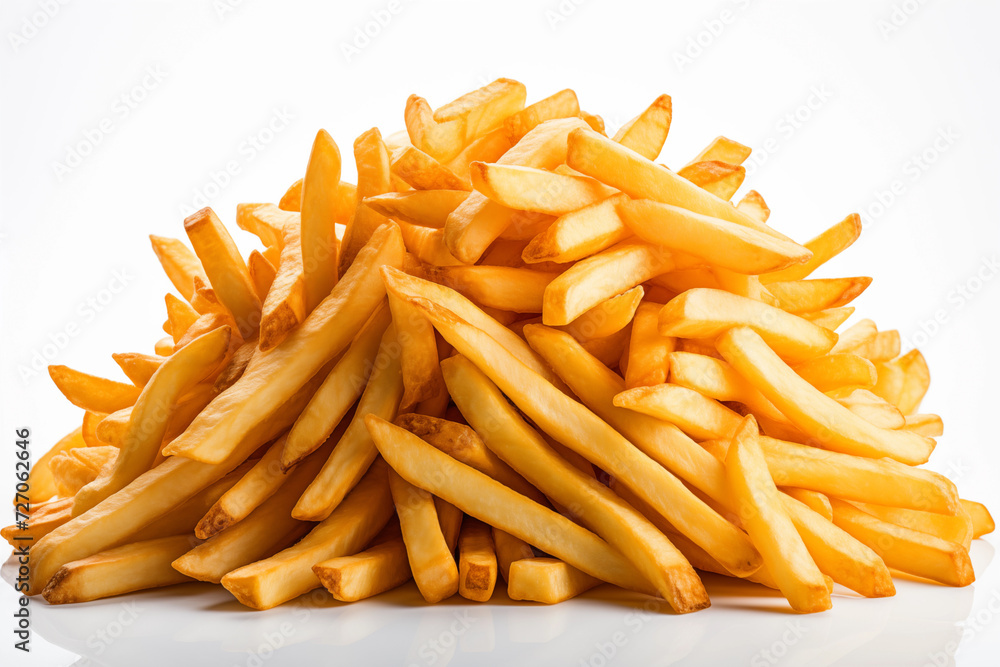 Fototapeta premium French fries isolated on white background.