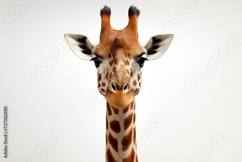 Giraffe isolated on white background.