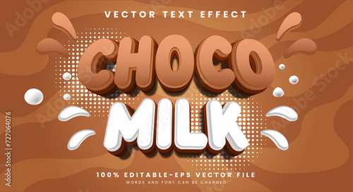 Choco Milk editable text effect Template with chocolate background