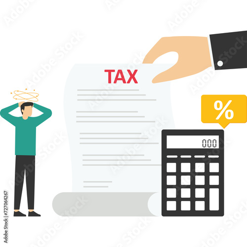 Tax preparation abstract concept vector illustration. The corporate tax, taxable income, fiscal year, document preparation, payment planning, corporate accountancy, and annual return abstract metaphor