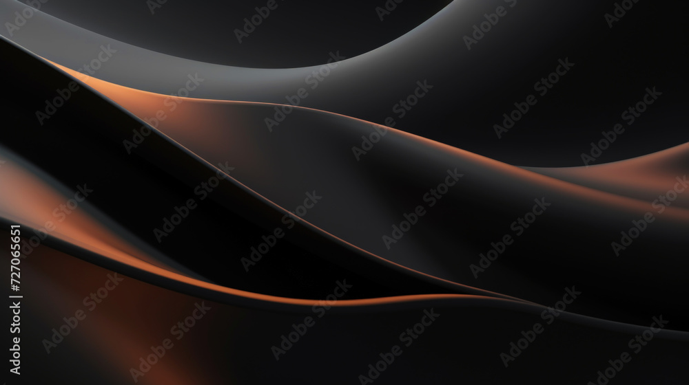 Abstract 3d wavy smooth background. Dark matte colour palette. Aesthetic concept. Generative AI Abstract 3d wavy smooth background. Dark matte colour palette. Aesthetic concept. Generative AI