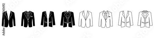 Tuxedo icon vector set. Dinner jacket illustration sign collection. Suit symbol or logo.