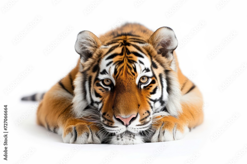Fototapeta premium Tiger isolated on white.