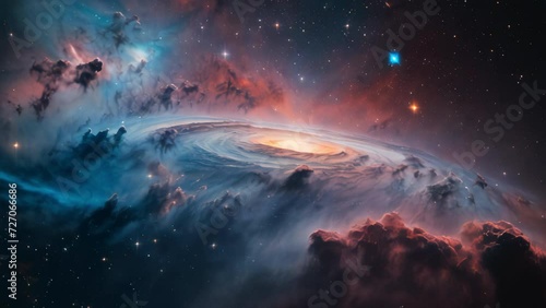 Wallpaper Mural Beauty of space galaxy. Generative AI Video. ProRes HQ 59.94 FPS available in 4K 16:9. Torontodigital.ca