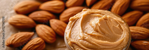 almond butter with almonds on the side photo