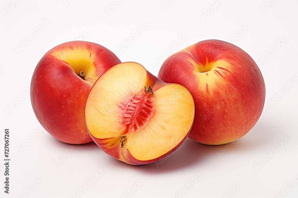 Nectarine on white background. Nectarine on white background.