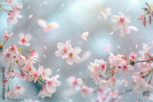 Capturing the Ephemeral Beauty of Cherry Blossoms in the Spring Breeze.