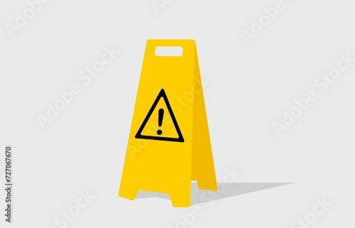 Warning alert sign near dangerous place to put caution illustration