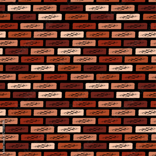 Vector seamless pattern, brick wall.
