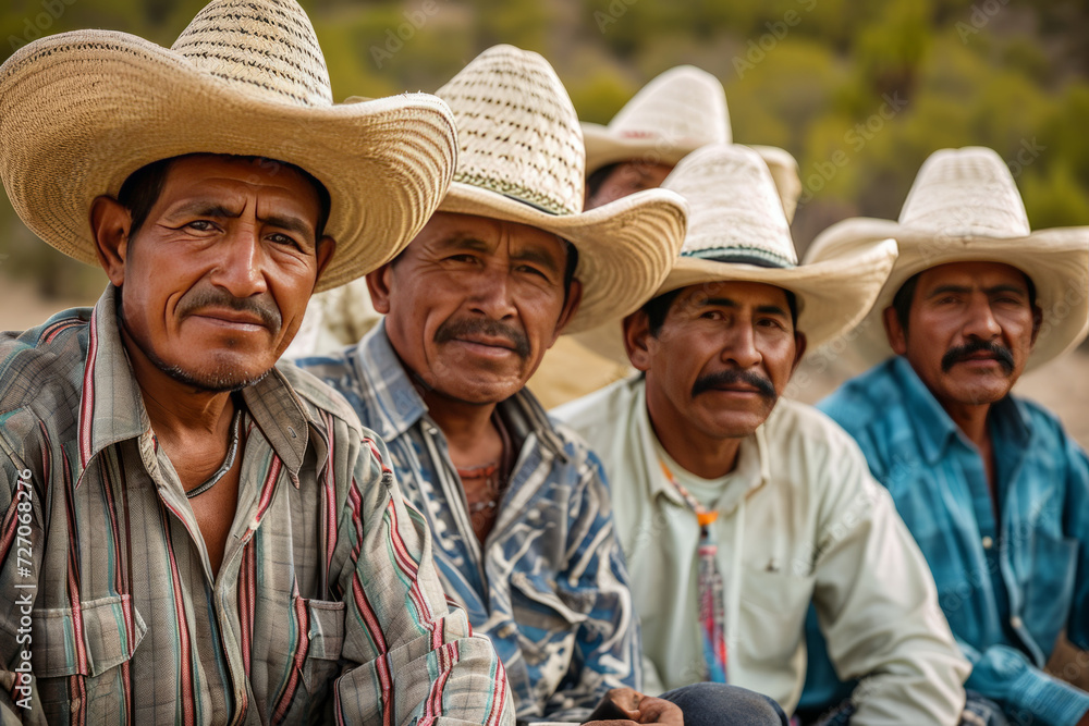 A group of Mexican male ranchers.