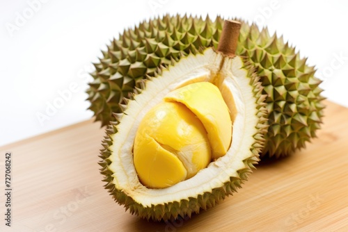 Durian on white background.