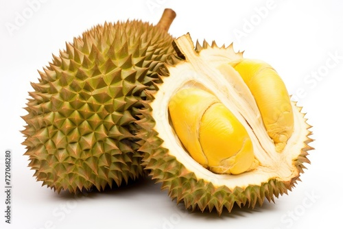 Durian on white background.
