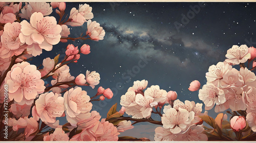 桜の蕾とお天の川 photo