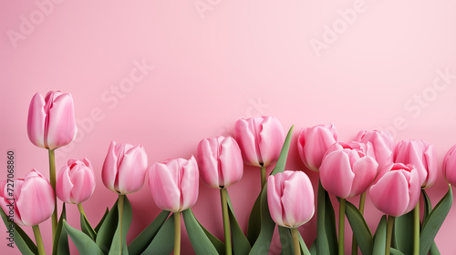 pink tulips on a pink background, flowers design, florat, spring flowers, pink tulips wallpaper, minimalism photo