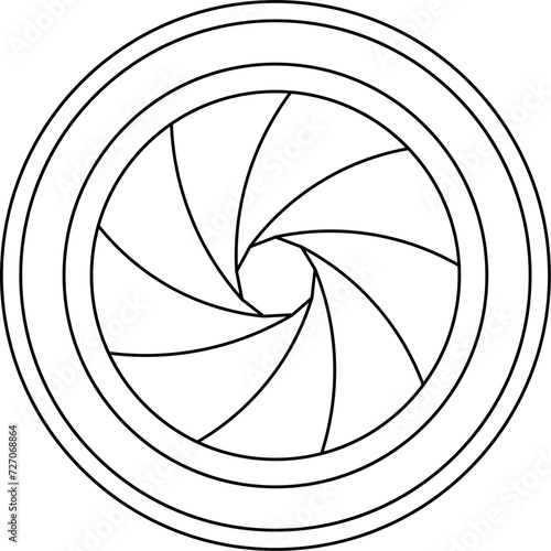 Shutter Button Outline Vector Illustration