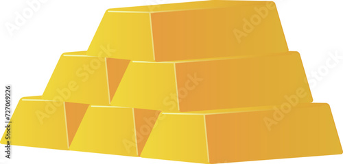 Illustration of three stacked gold bars