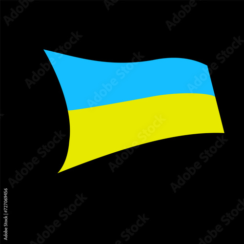 Ukraine flag on black background
