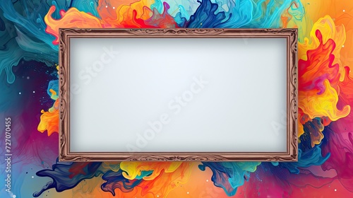 a colorful style picture frame with an extravagant background photo