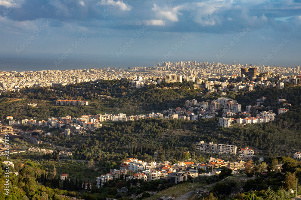 Beirut seen from the Chouf Alley, Lebanon