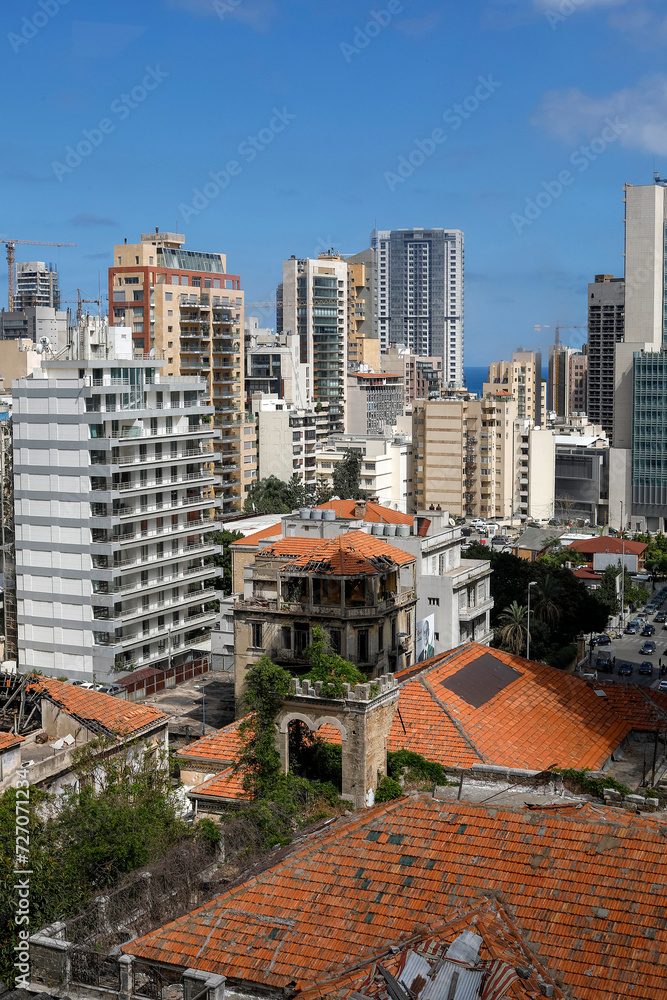 Obraz premium Old and new buildings in Beirut, Lebanon