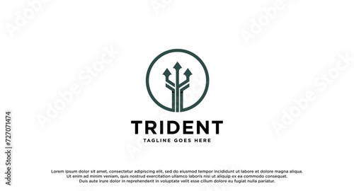 Trident Logo design vector Inspiration, trident Business and company branding logos template. photo