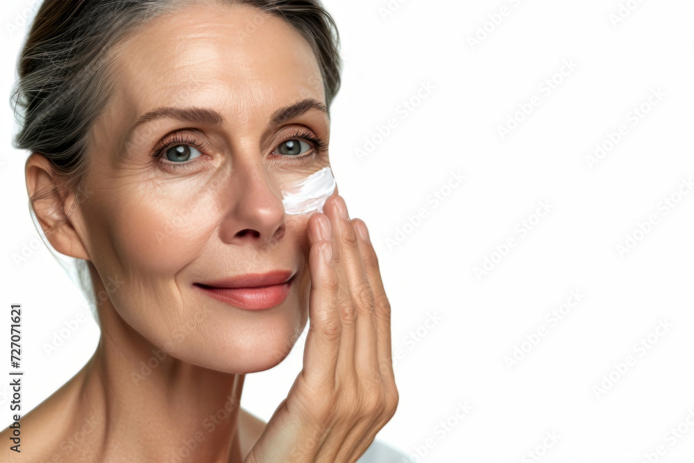 portrait of a woman with cream,skin care portrait of a woman with cream,skin care